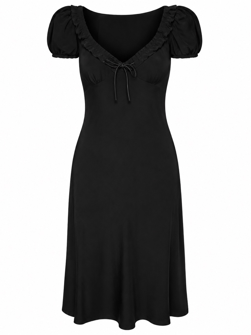 🖤 Sunday Best Izzie Dress Size Small Puff Sleeve Tie Front Midi Dress 🖤